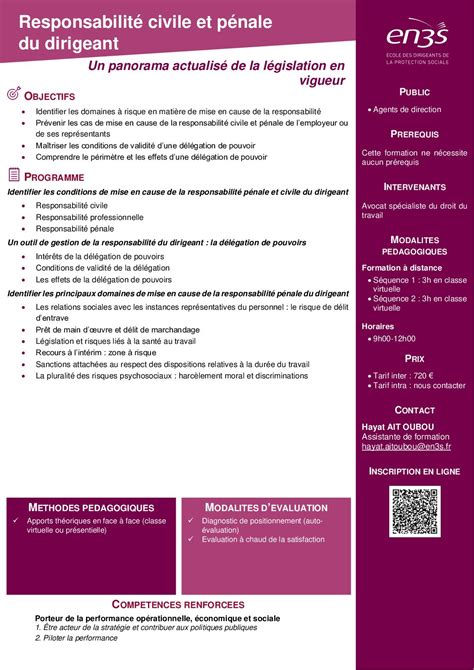 Responsabilité civile du dirigeant