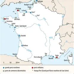 Schéma des ports maritimes français