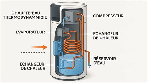 Schema d'un chauffe-eau thermodynamique