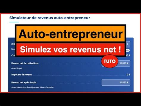 Simulateur de revenus auto-entrepreneur