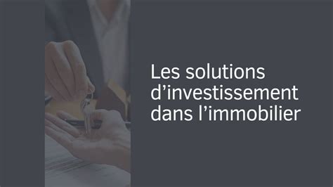 Solutions d'investissement