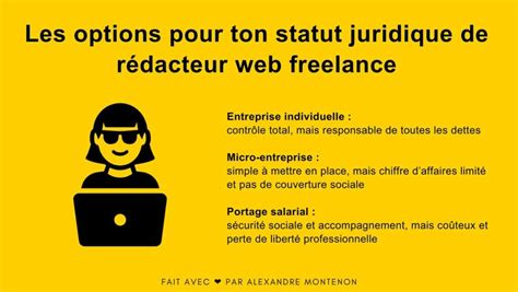 Statut Juridique Rédacteur Web Freelance