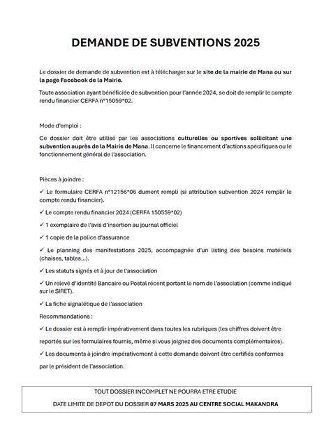 Subvention départementale