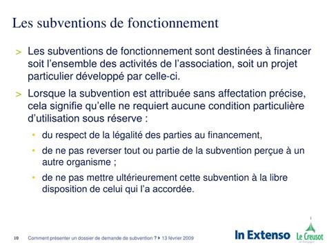Subvention de Fonctionnement