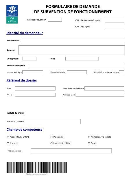 Subvention de fonctionnement