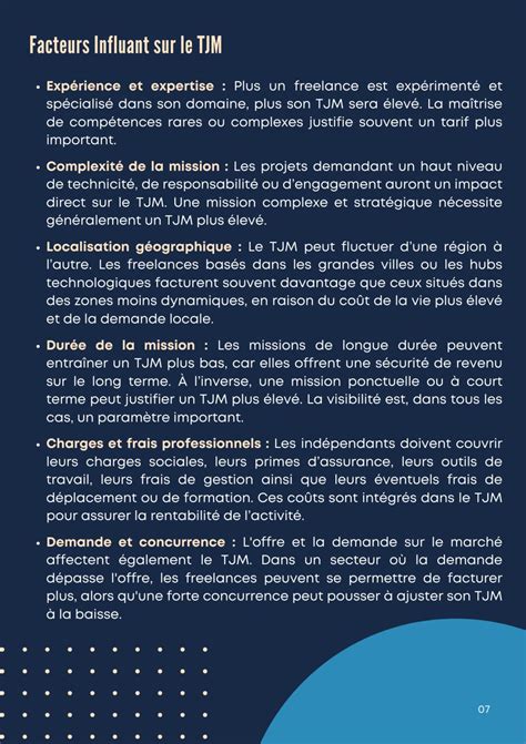 TJM et Facteurs