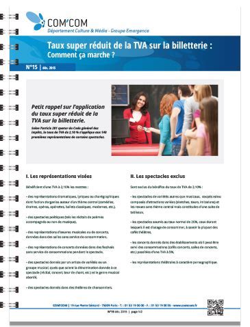 TVA sur la billetterie de spectacles