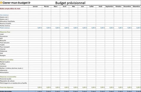 Tableau Excel budget familial