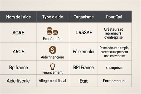 Tableau comparatif ARE ARCE ACRE