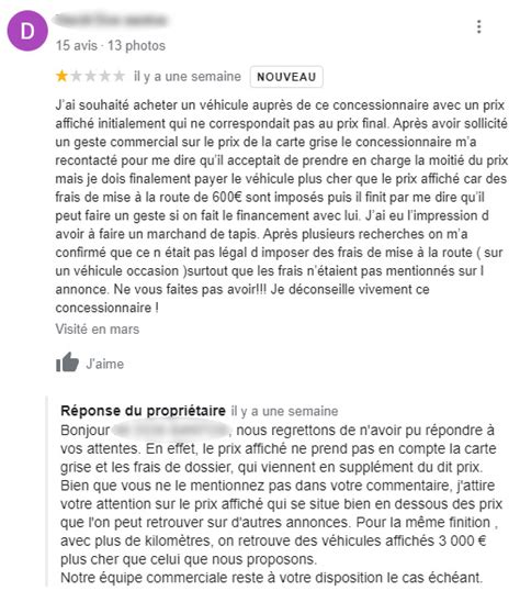 Taux de réponse avis clients automobile 2