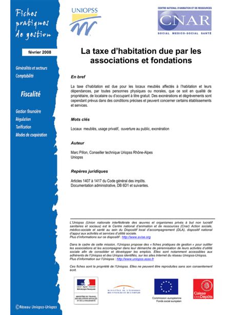 Taxe d'habitation et associations