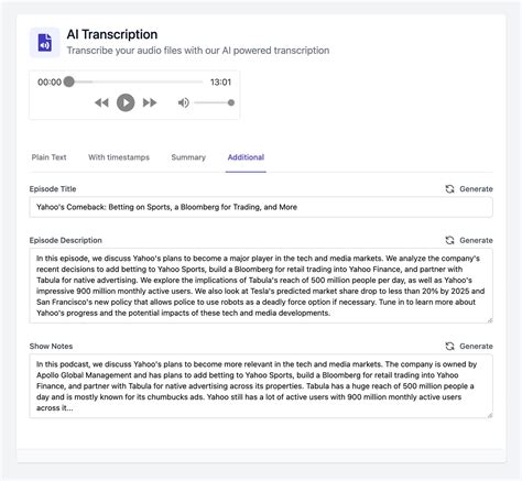 Transcription Audio