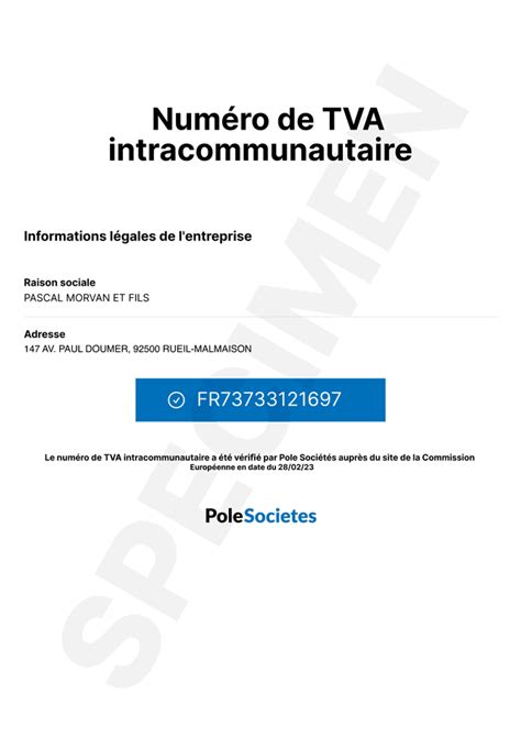 Vérifier numéro de TVA