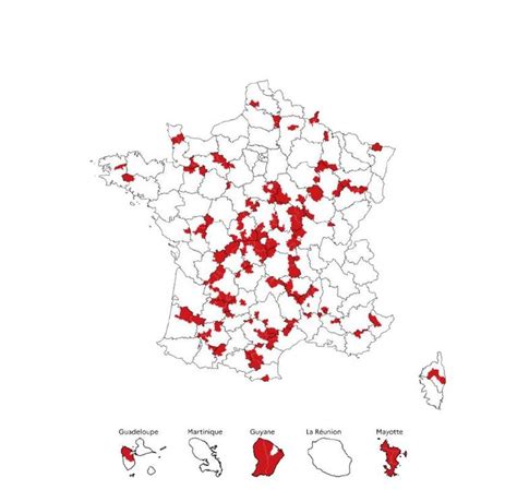 Zones concernées par l'exonération CFE