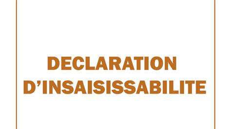 declaration insaisissabilite