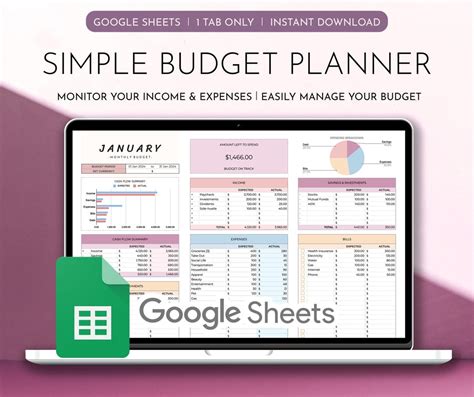 exemple de budget dans google sheets