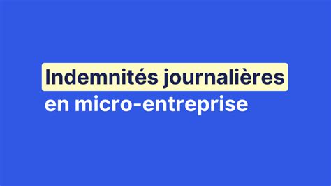 indemnités journalières micro entreprise