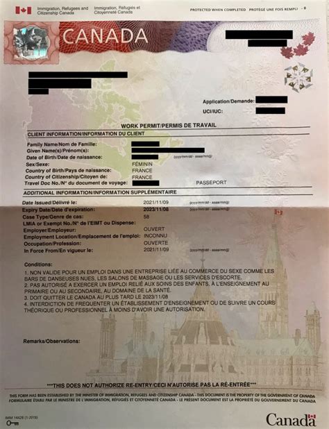 permis de travail canada